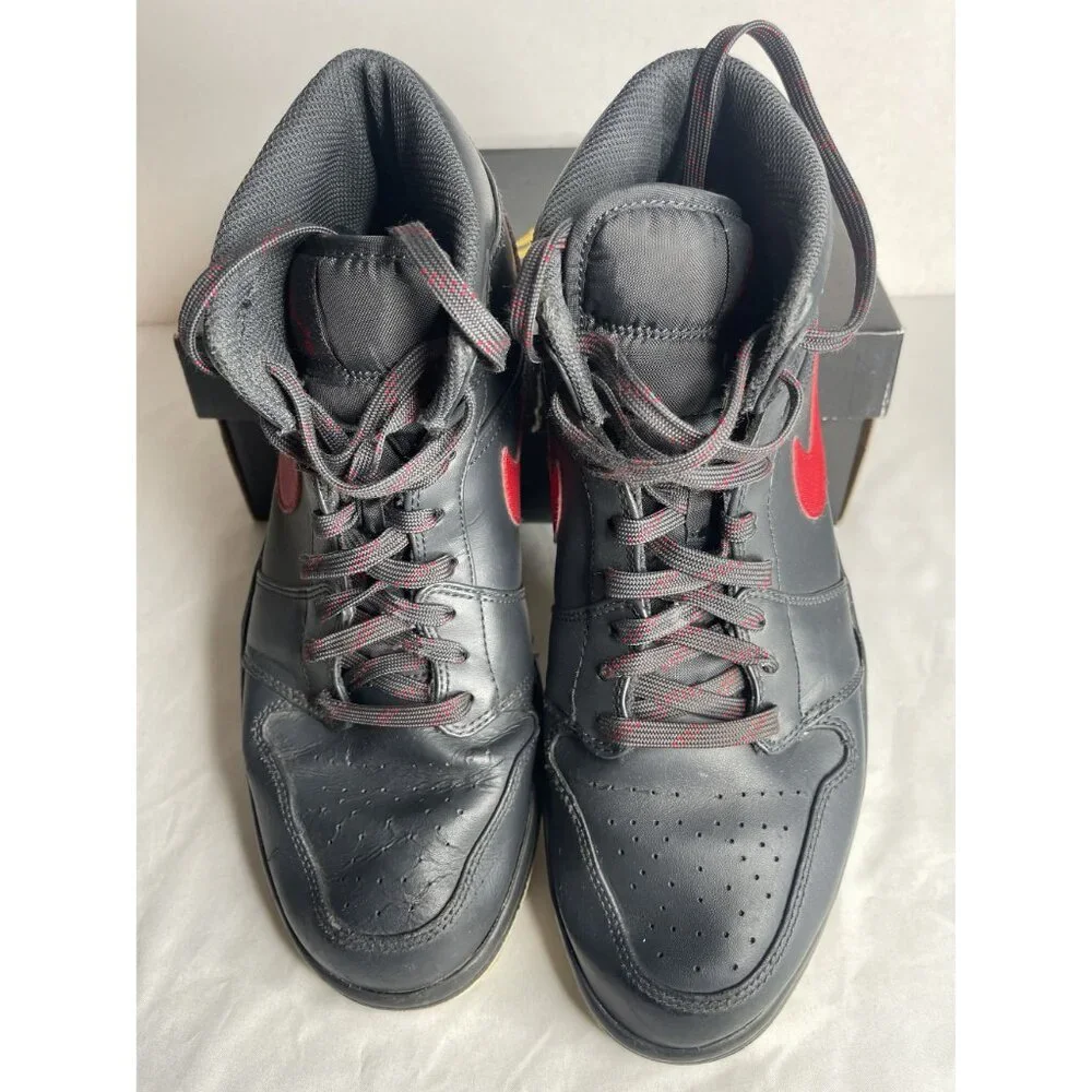 Men's Nike Air Jordan 1 Retro Mid Anthracite Gym Red Gray (554724-045) Size 11.5